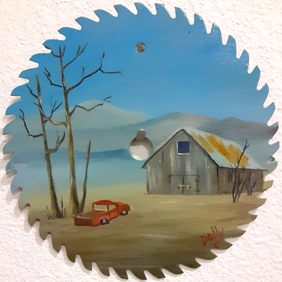 Hand Painted Circular Saw Blade Painting